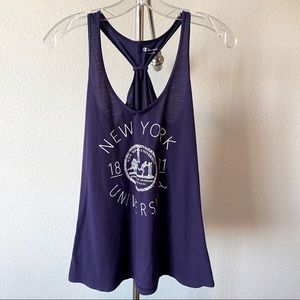 NYU purple racer back tank